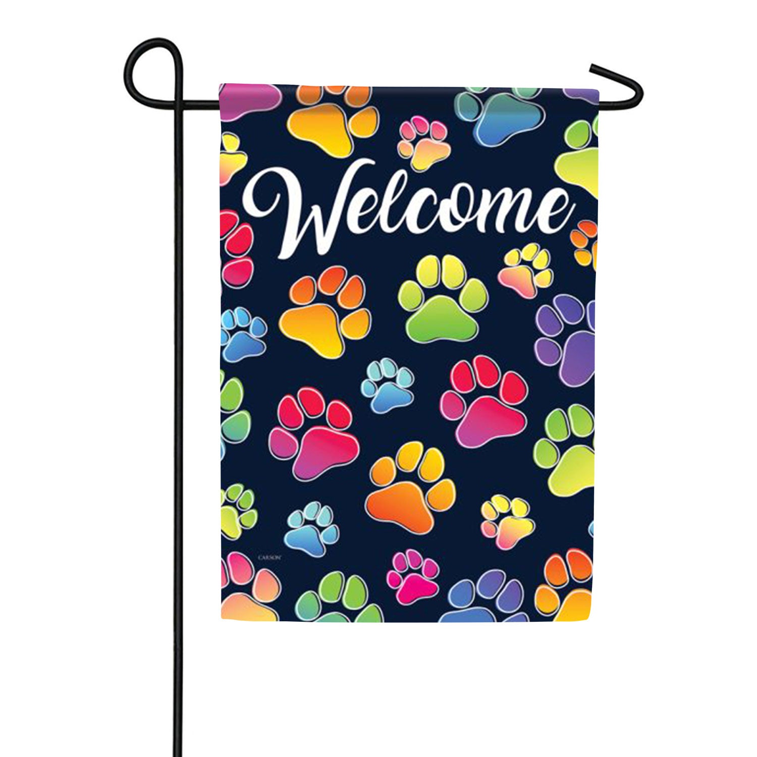 Welcome Paw Prints Garden Flag