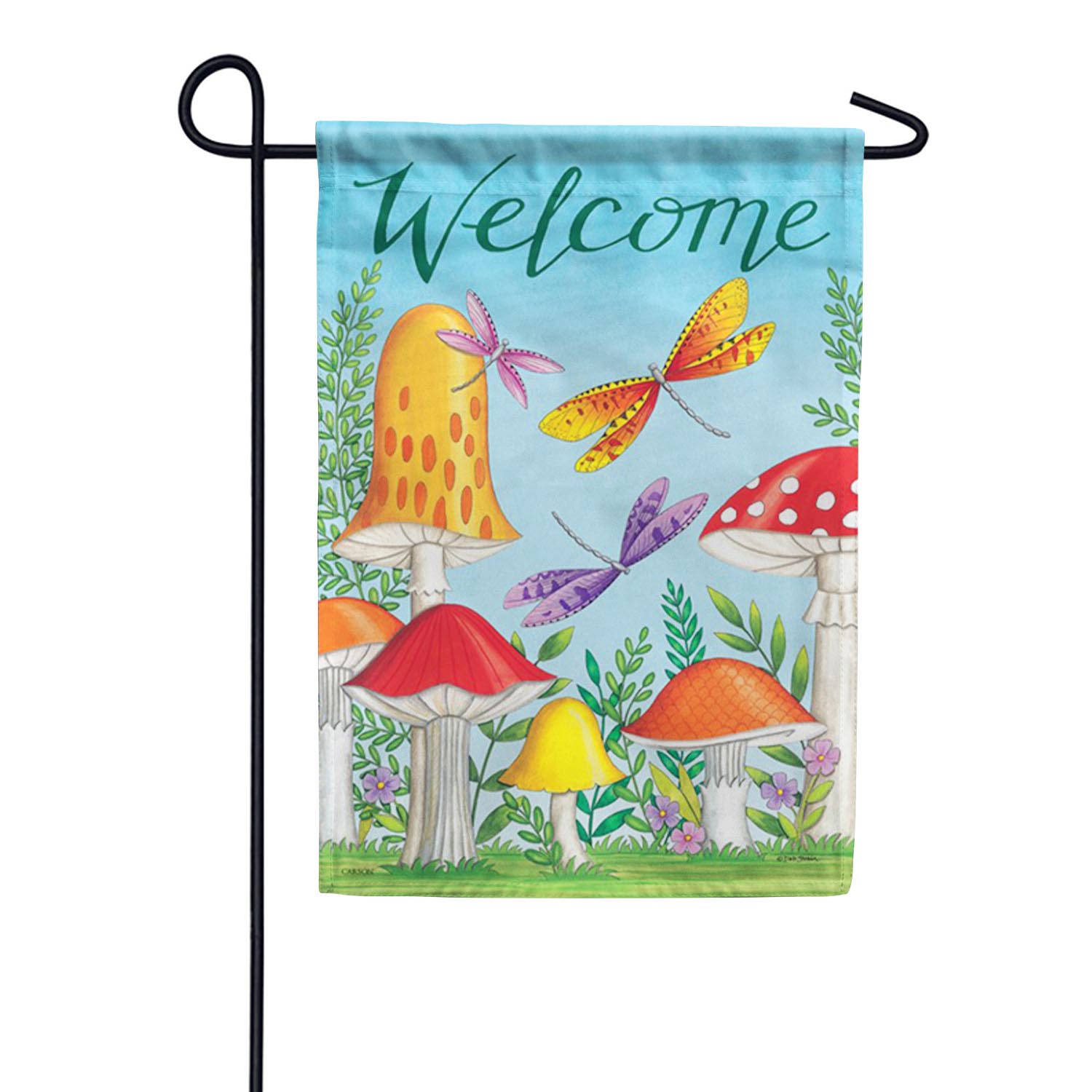 Welcome Mushrooms Garden Flag