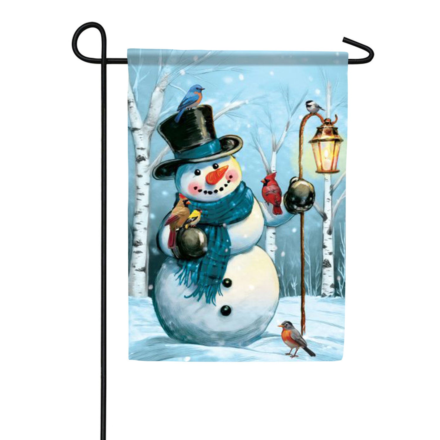 Snowman Songbird Garden Flag