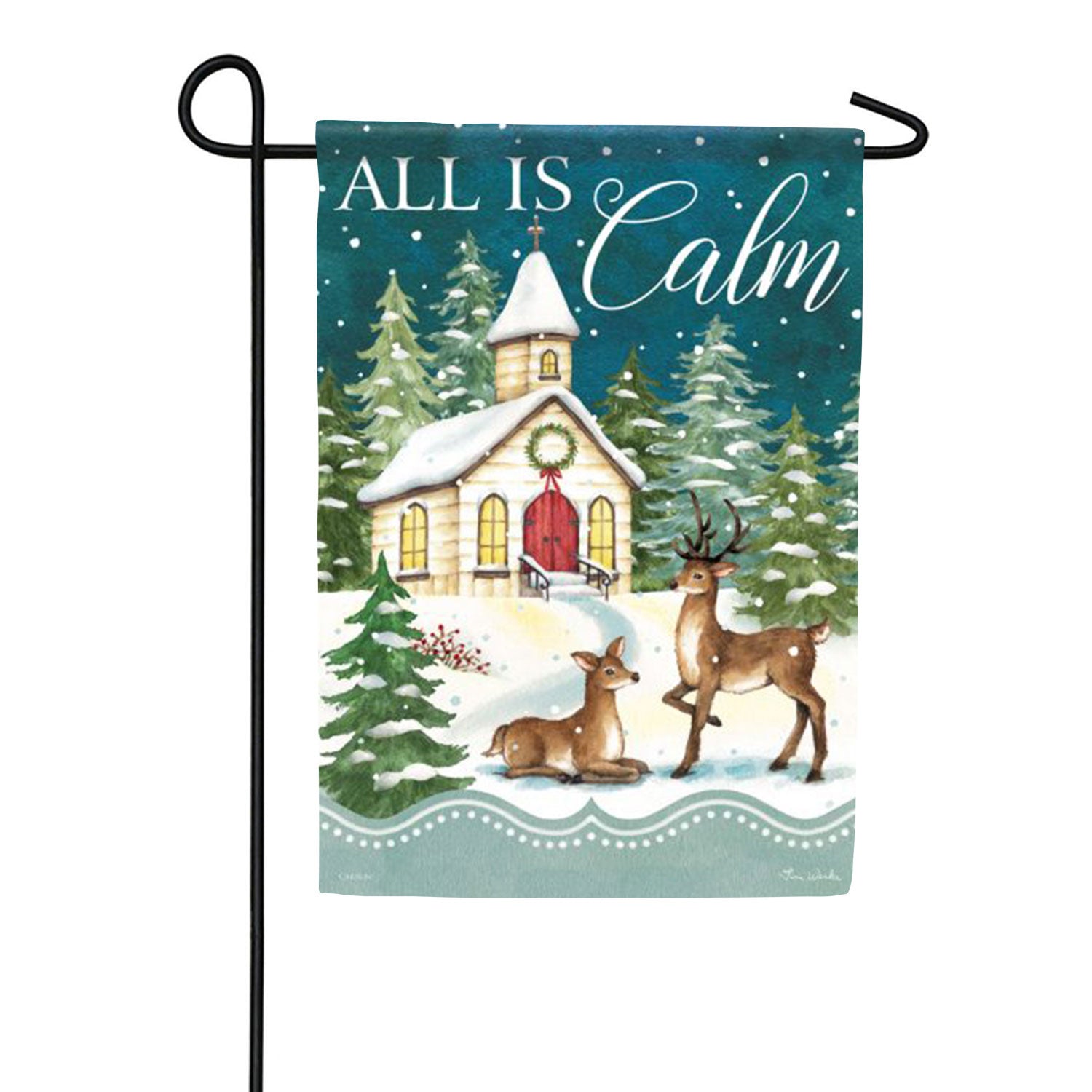 Winter Church Garden Flag