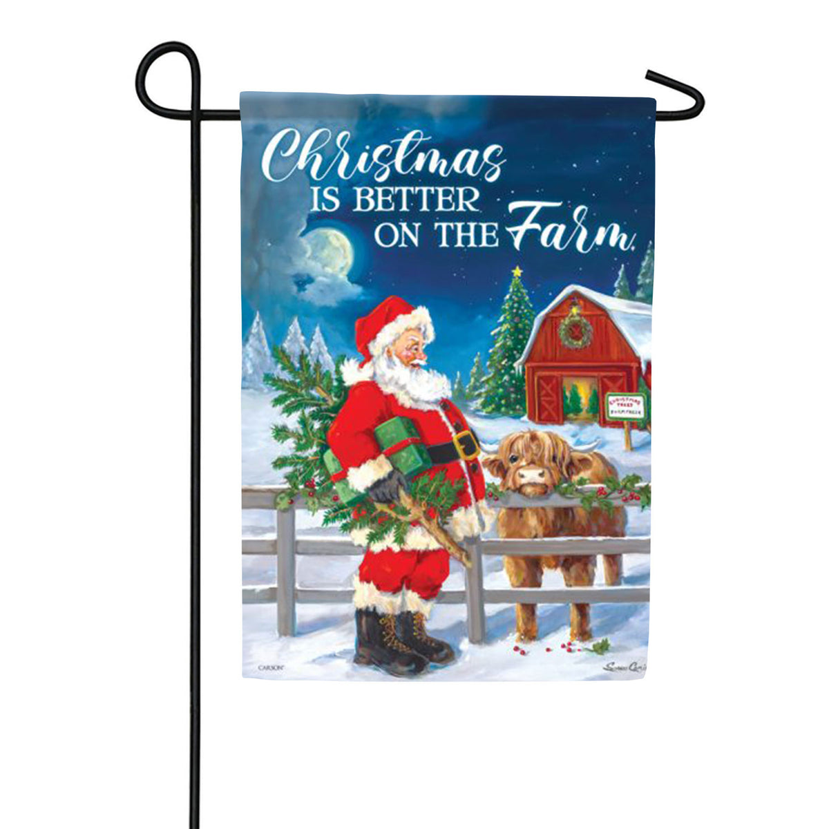 Santa Cow Double Sided Garden Flag