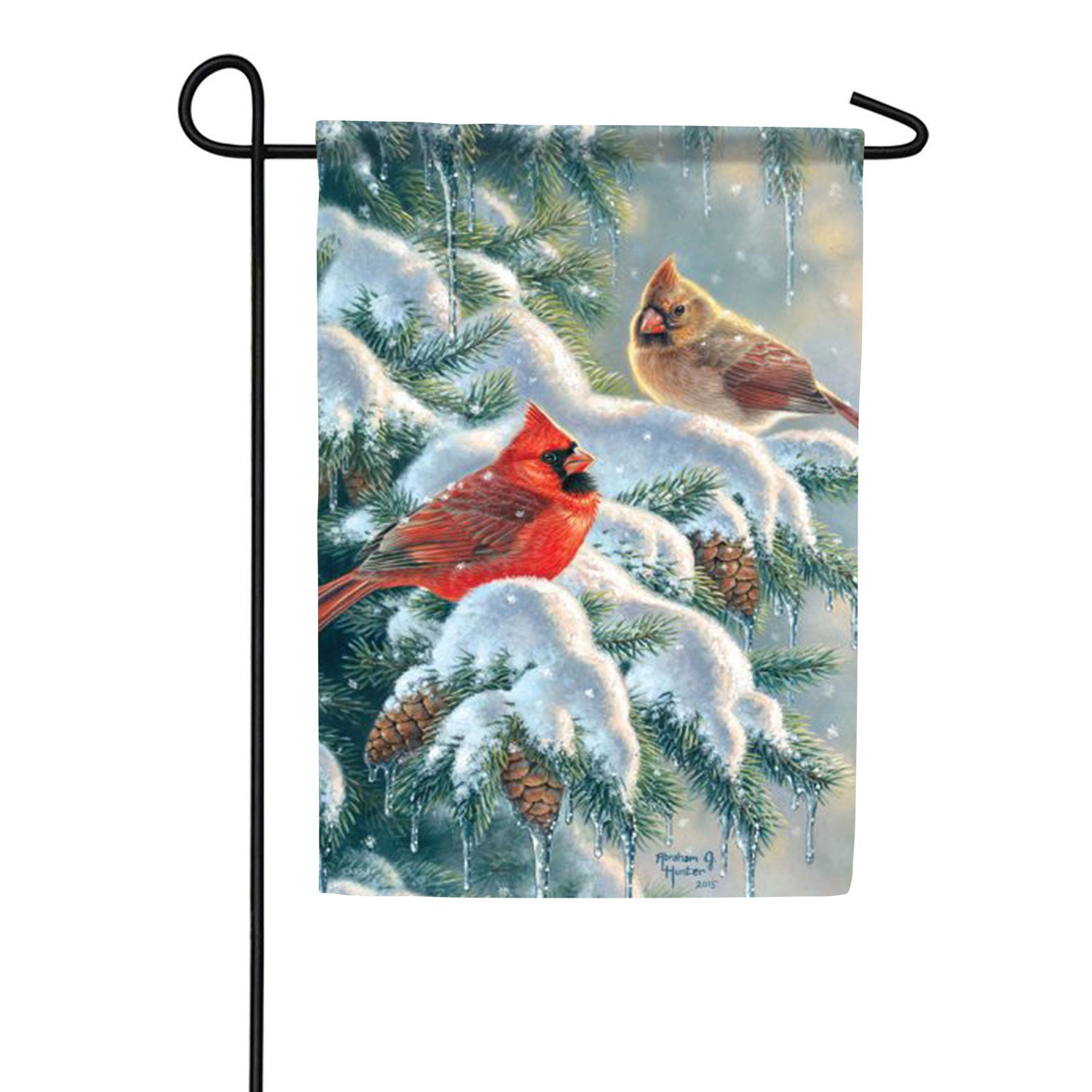 Cardinals Snow Mates Double Sided Garden Flag