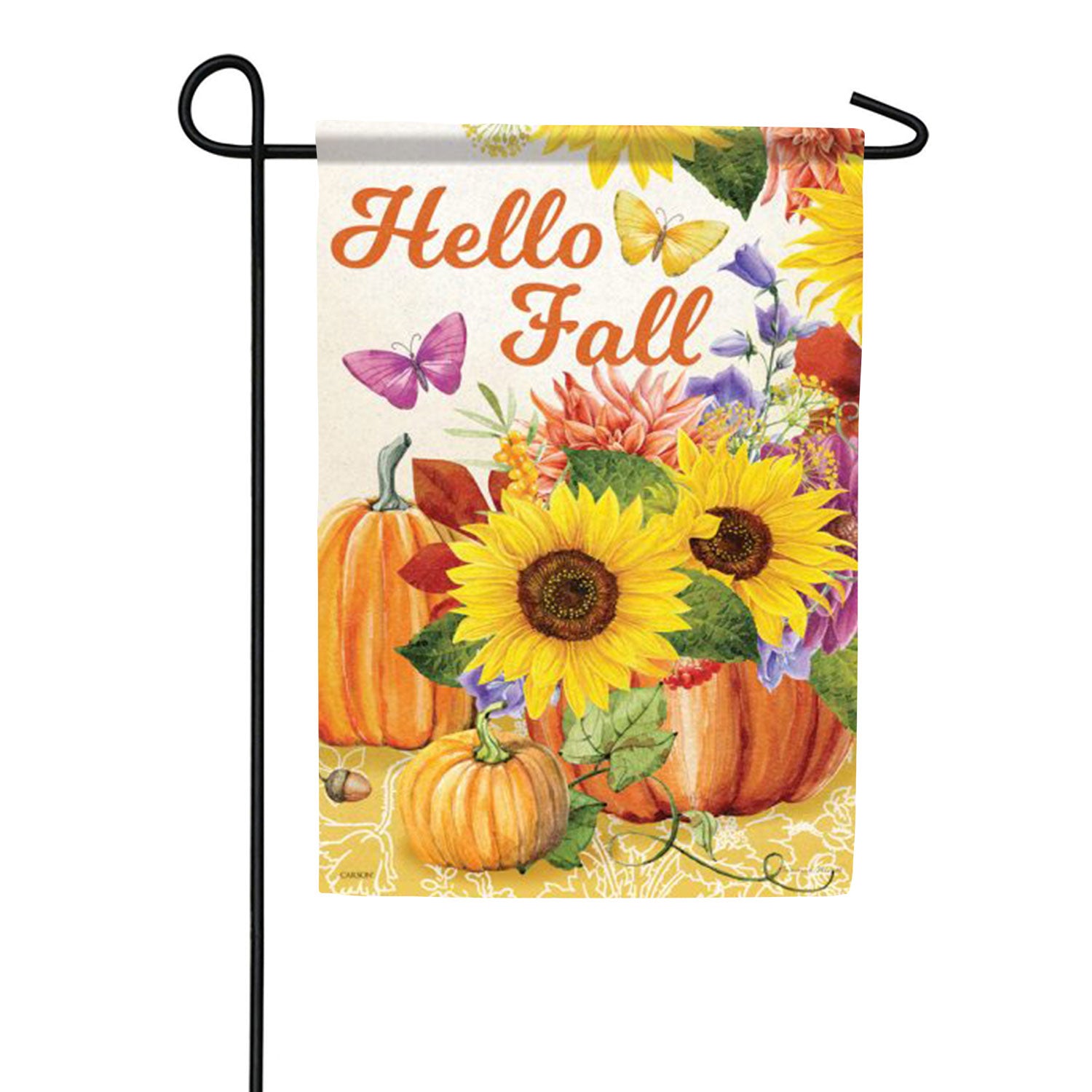 Hello Fall Butterflies Double Sided Garden Flag