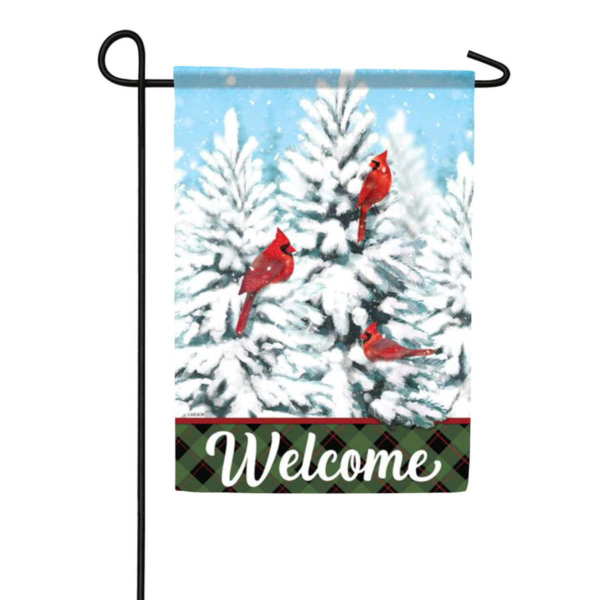 Winter Cardinals Double Sided Garden Flag 12.5x18