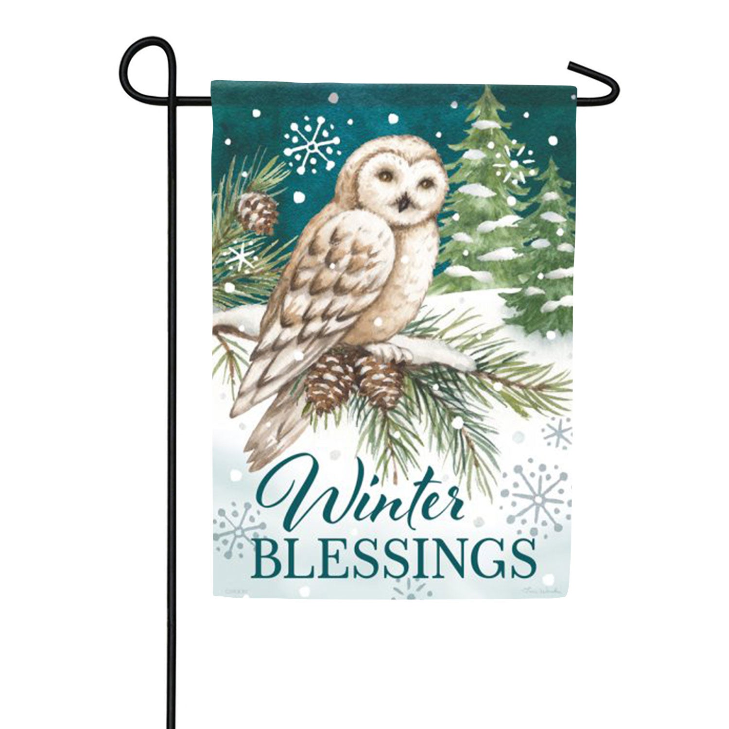 Winter Owl Garden Flag