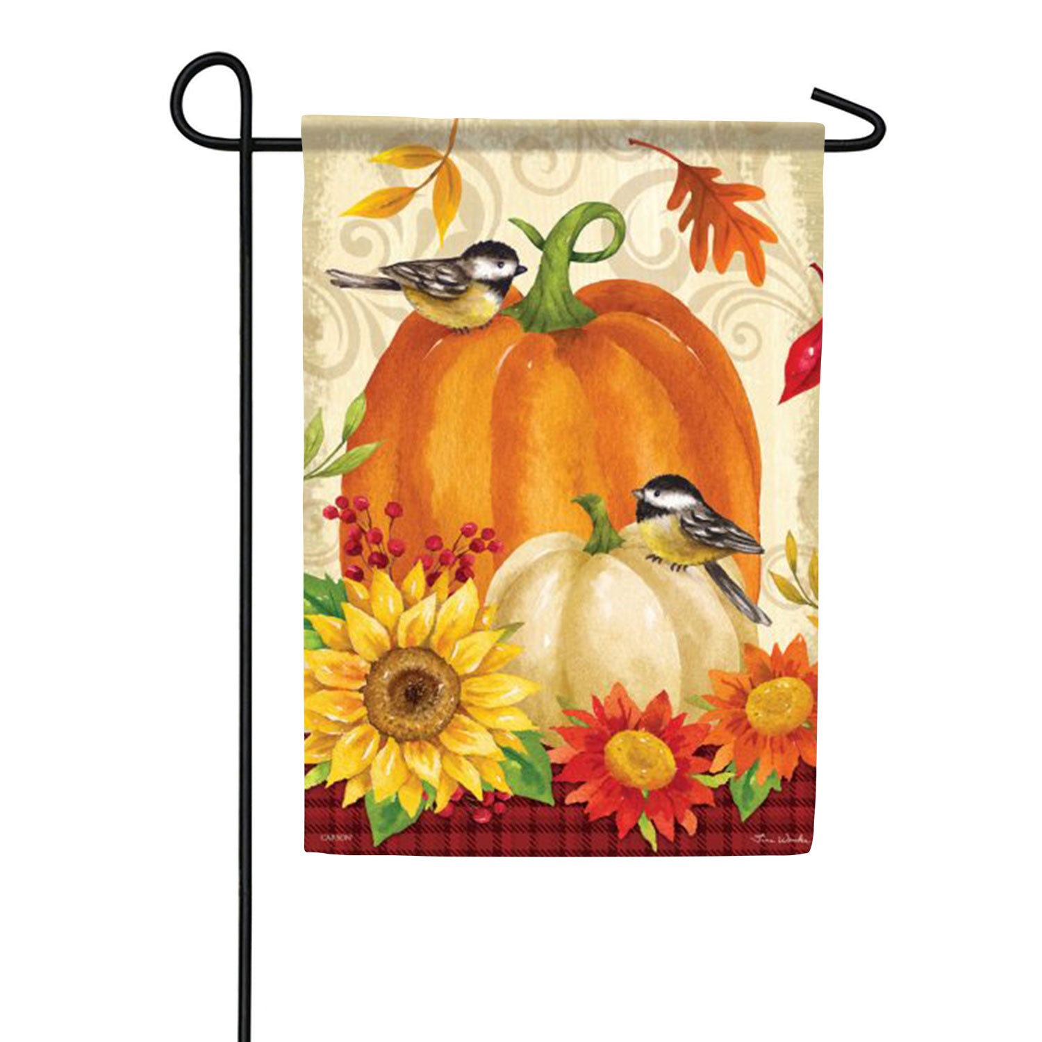 Chickadee Pumpkins Garden Flag