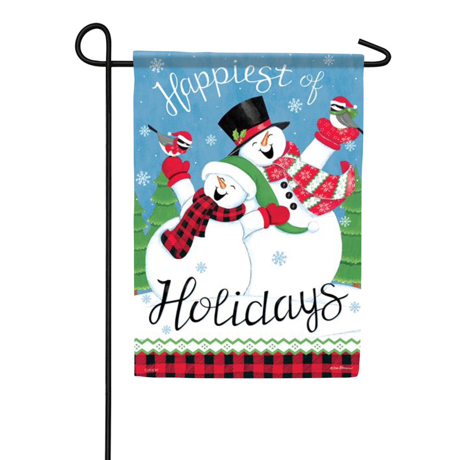 Happiest Snowman Garden Flag