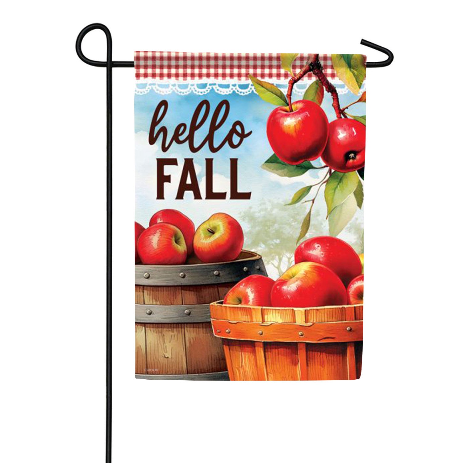 Hello Fall Apple Harvest Garden Flag