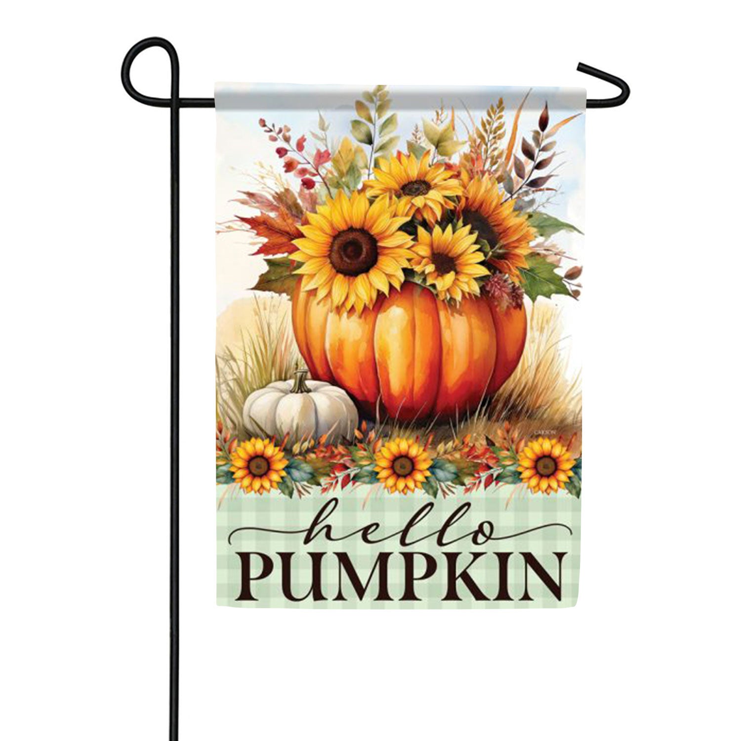 Hello Pumpkin Sunflower Garden Flag