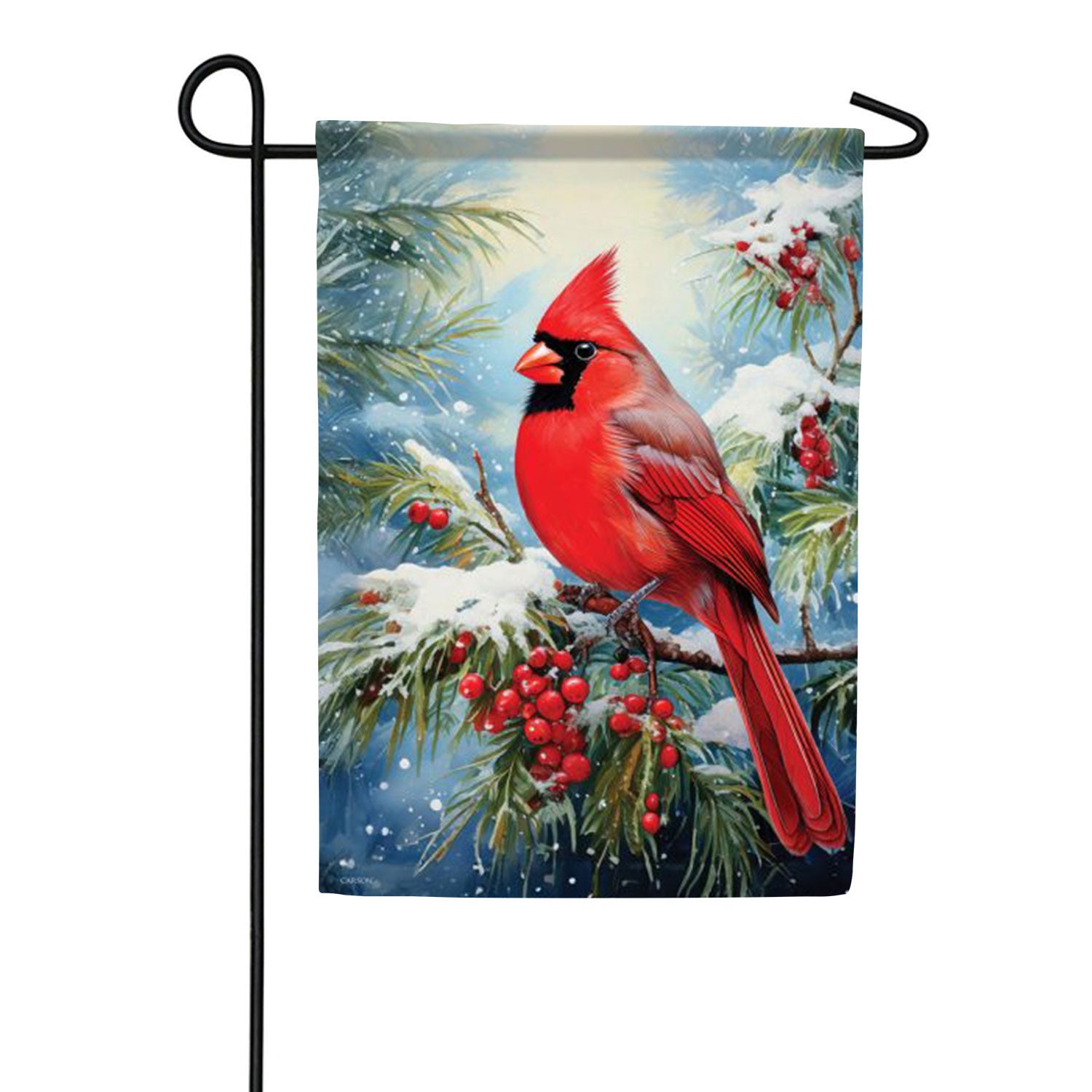 Cardinal Holly Garden Flag