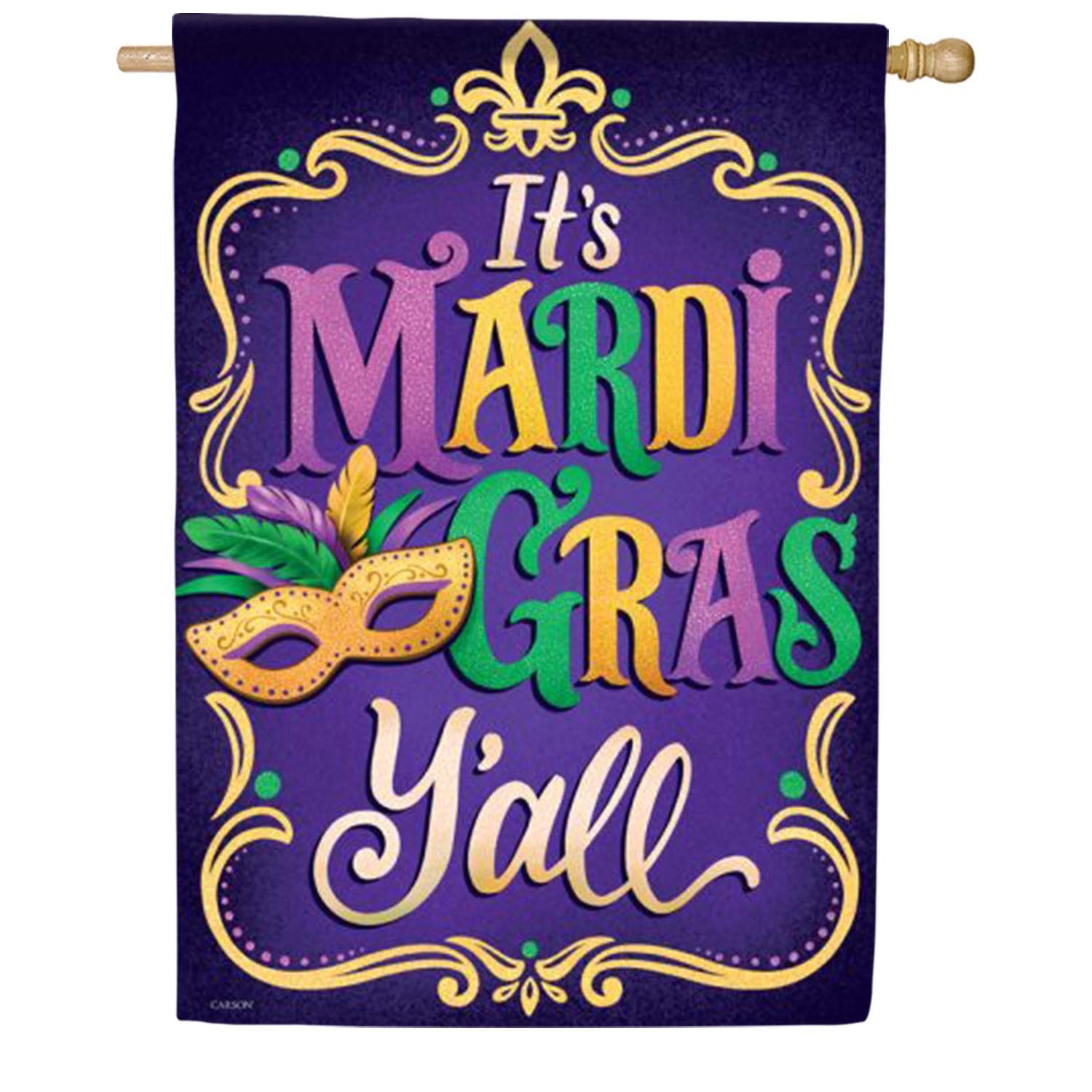 Carson House Flag - Mardi Gras House Flag