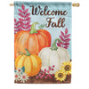 Pumpkin Trio Welcome House Flag