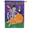 Happy Skeleton House Flag
