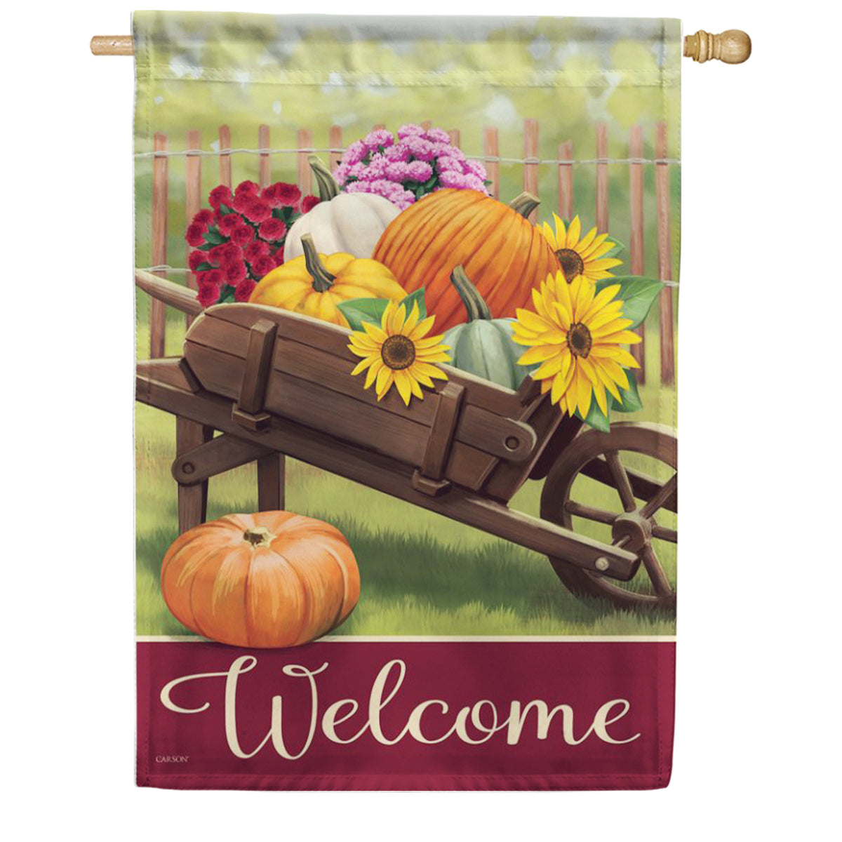 Harvest Wagon House Flag - Flagsrus.org