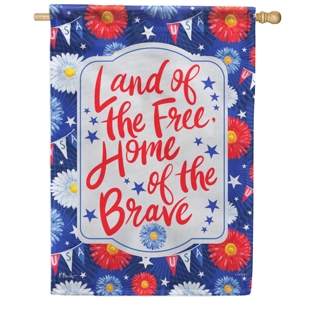 Carson House Flag - USA Daisy House Flag