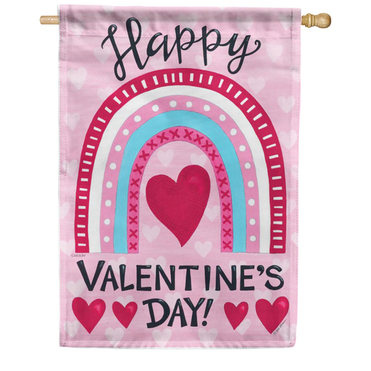Carson House Flag - Valentine Rainbow House Flag