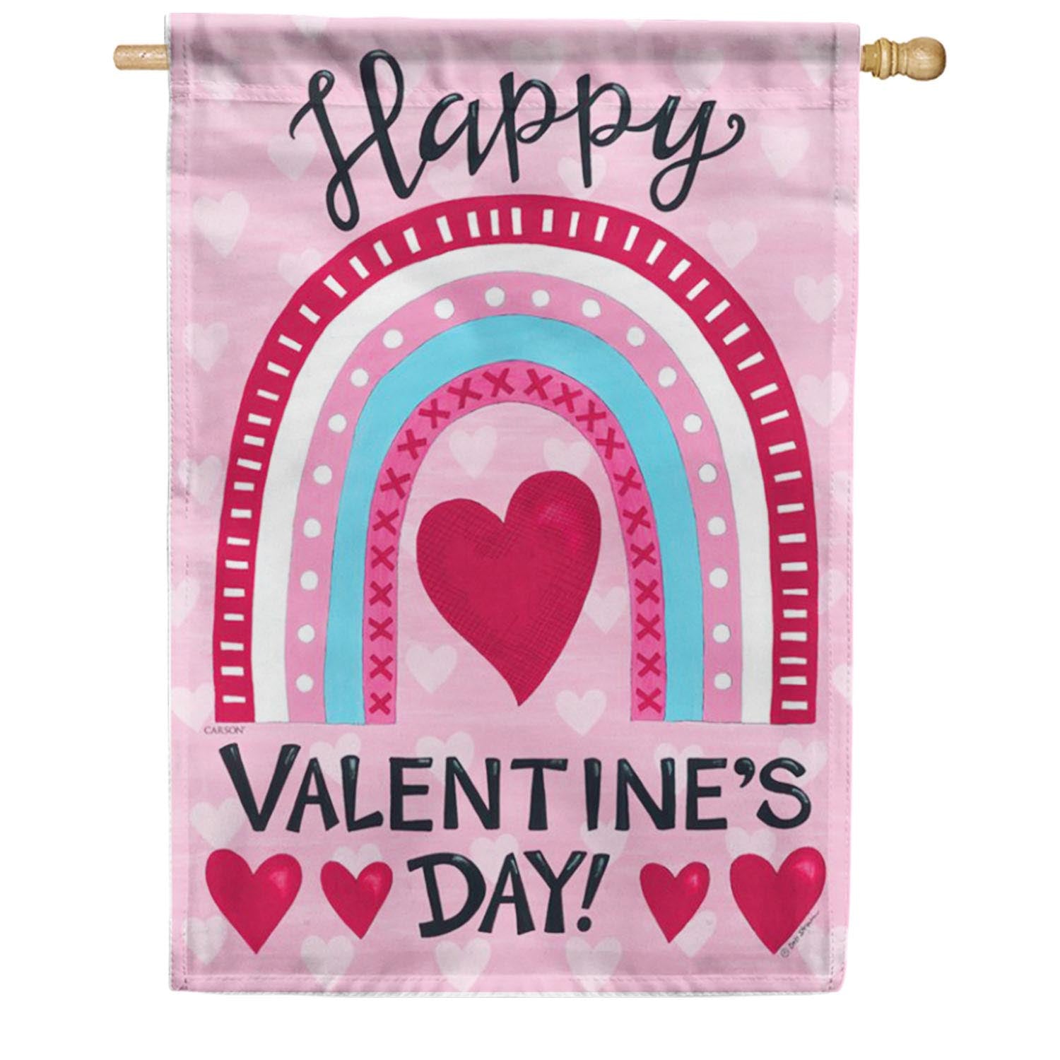 Carson House Flag - Valentine Rainbow House Flag