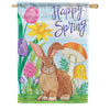 Carson House Flag - Happy Spring Bunny House Flag