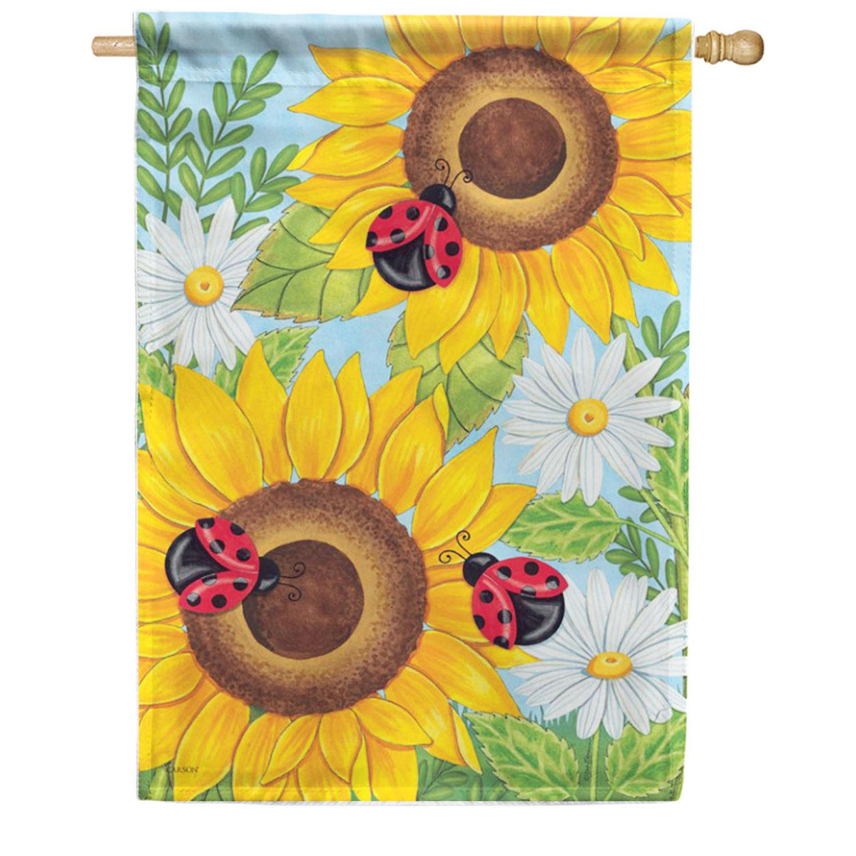 Carson House Flag - Sunflowers & Ladybugs House Flag