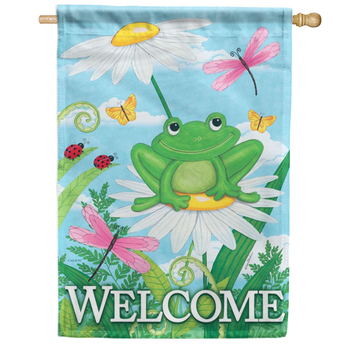 Carson House Flag - Welcome Frog House Flag