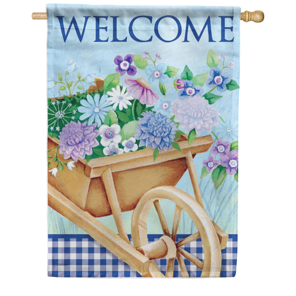 Carson House Flag - Wheelbarrow & Flowers House Flag