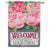 Pink Floral Garden Double Sided House Flag