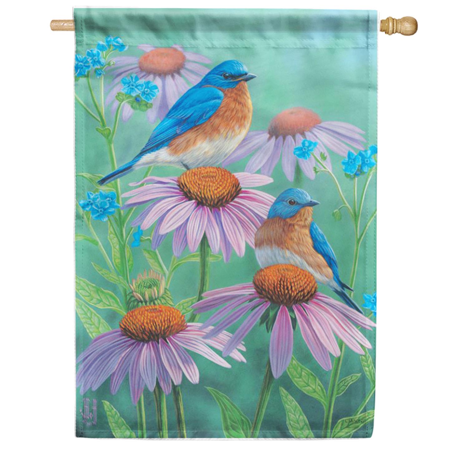 Bluebird Delight Double Sided House Flag