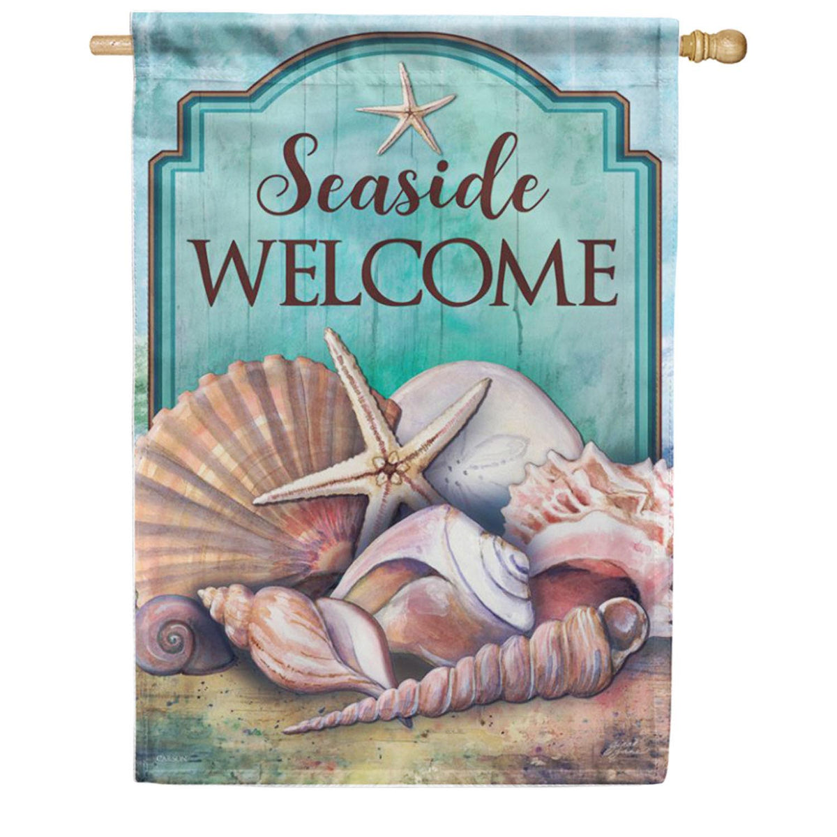 Seaside Welcome Double Sided House Flag