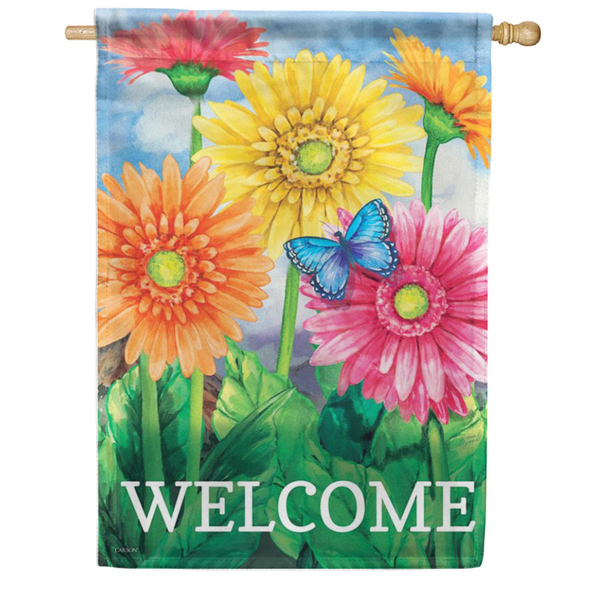 Gerbera Welcome Double Sided House Flag