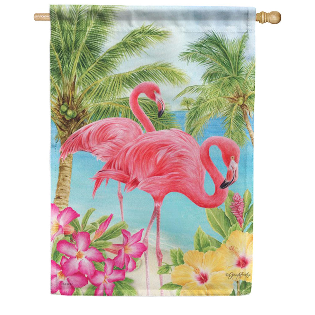Flamingo Tropic House Flag