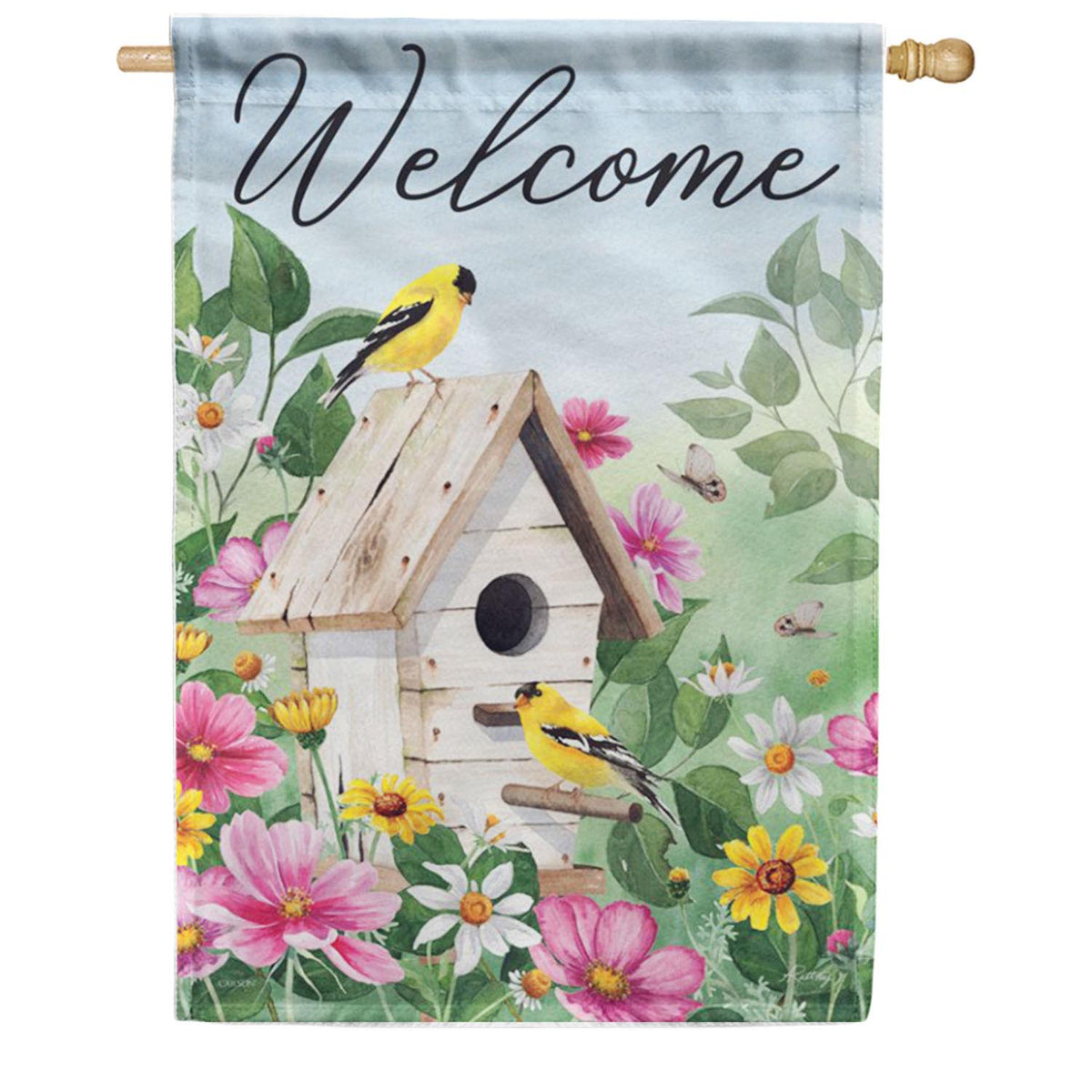 Welcome Finches House Flag