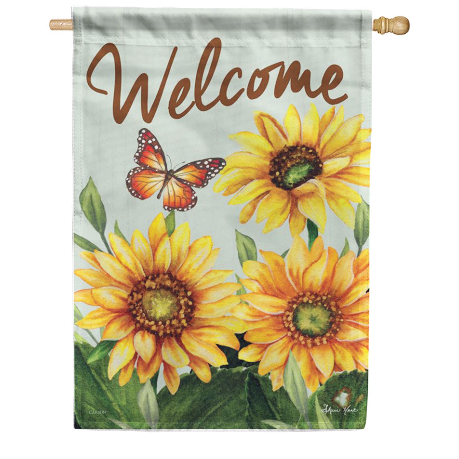 Sunflowers in Bloom House Flag