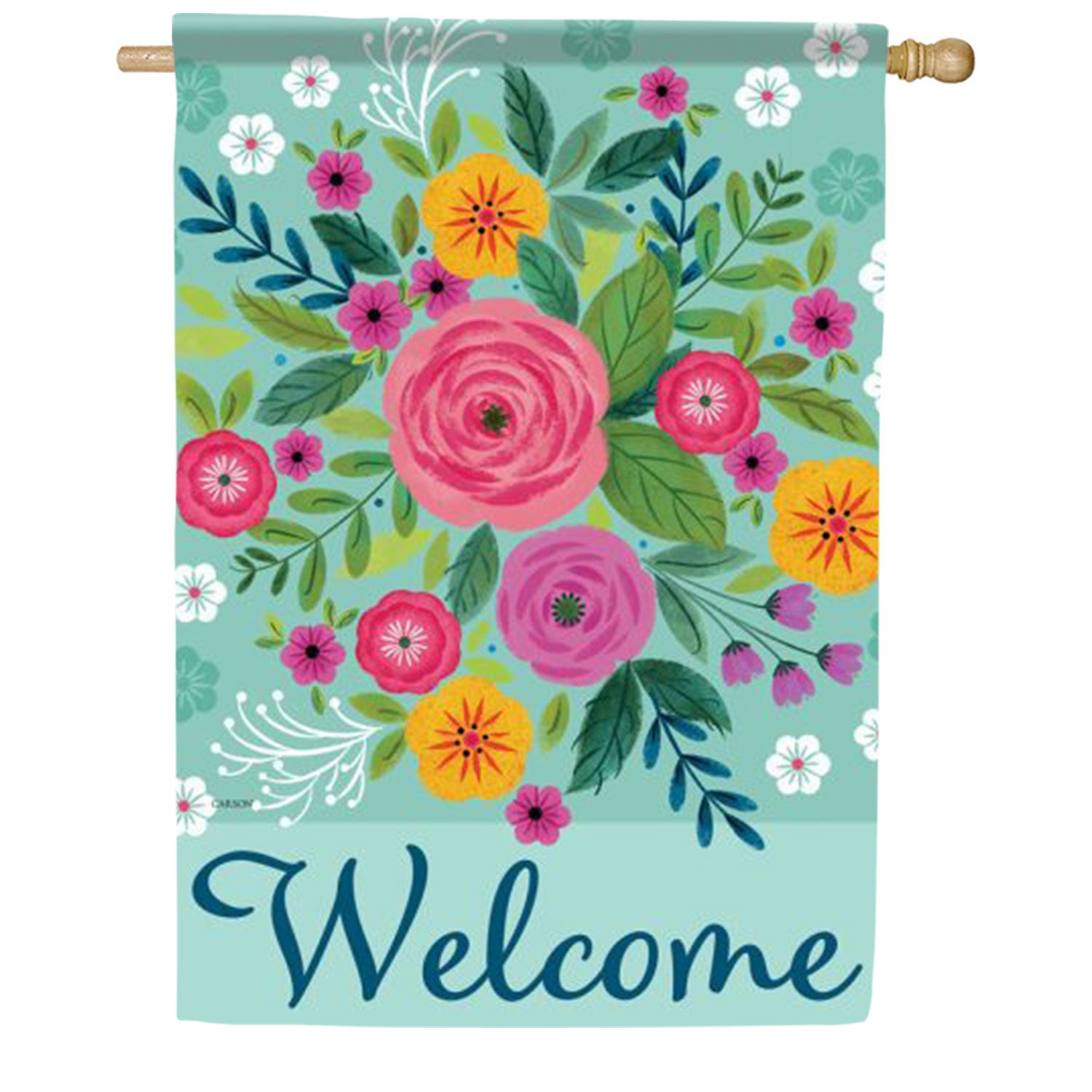 Bright Flower Welcome House Flag