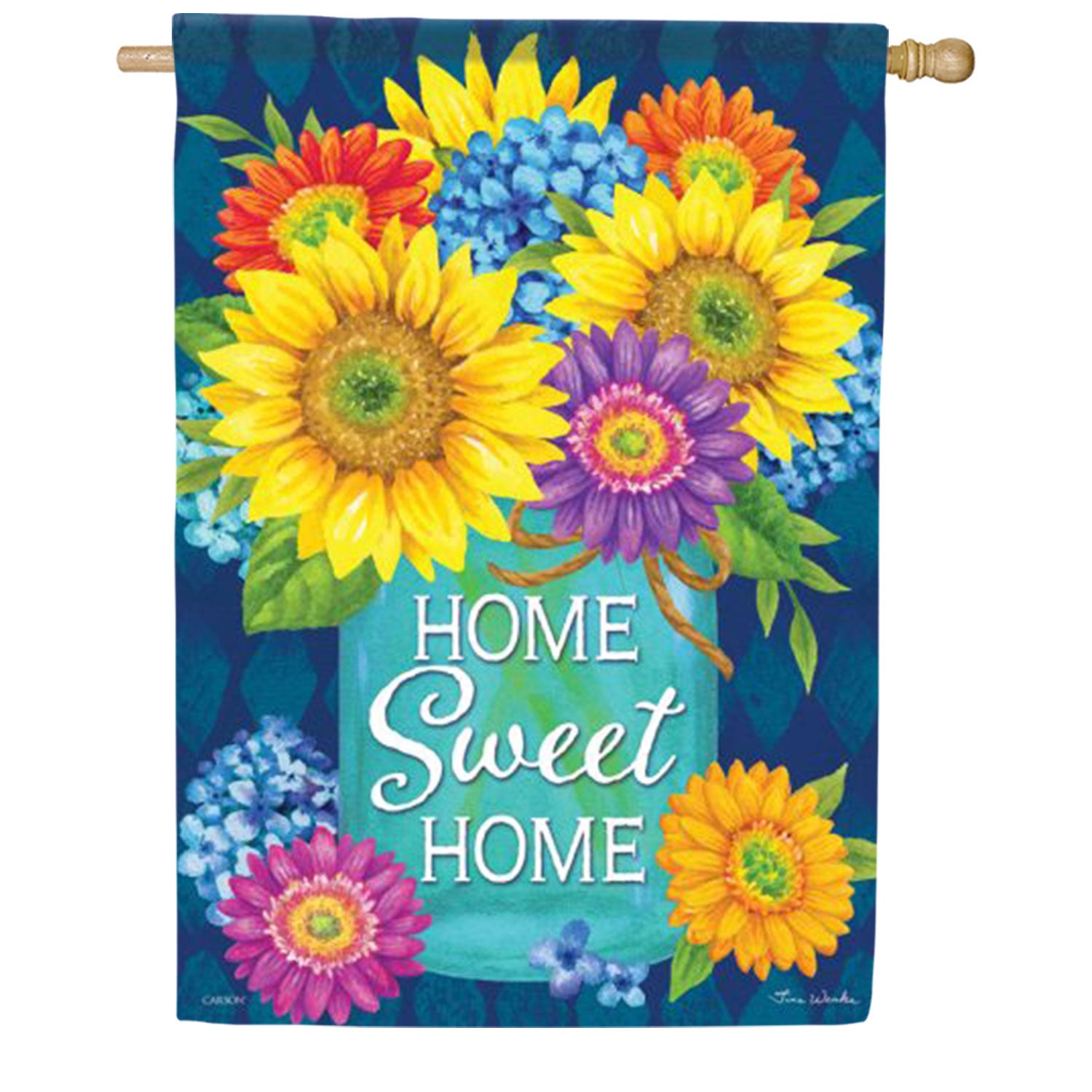Summer Flower Jar House Flag