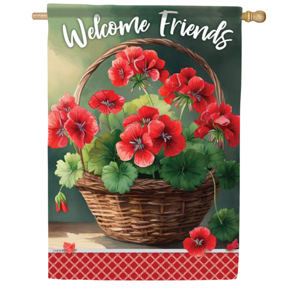 Geranium Basket House Flag