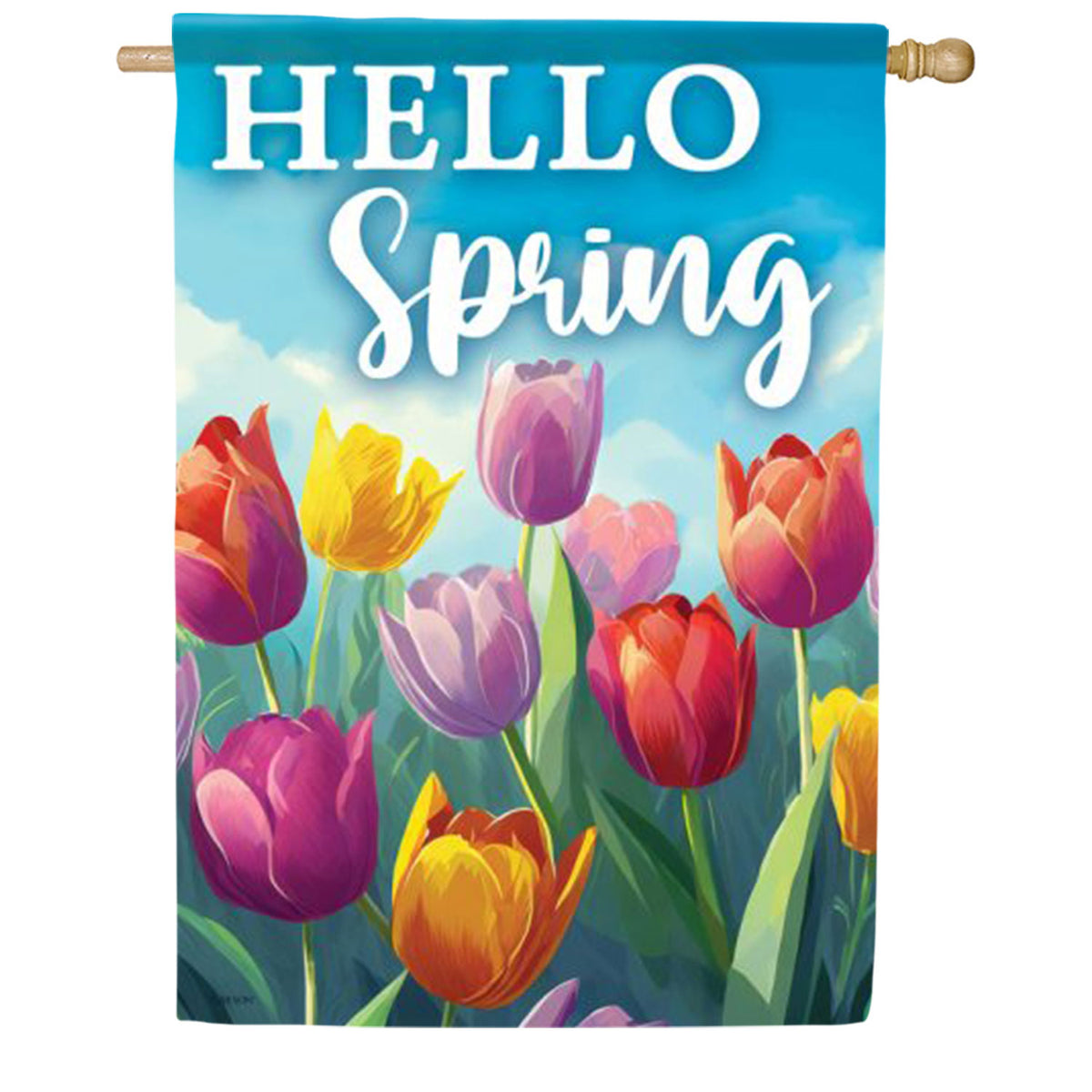 Spring Tulips House Flag