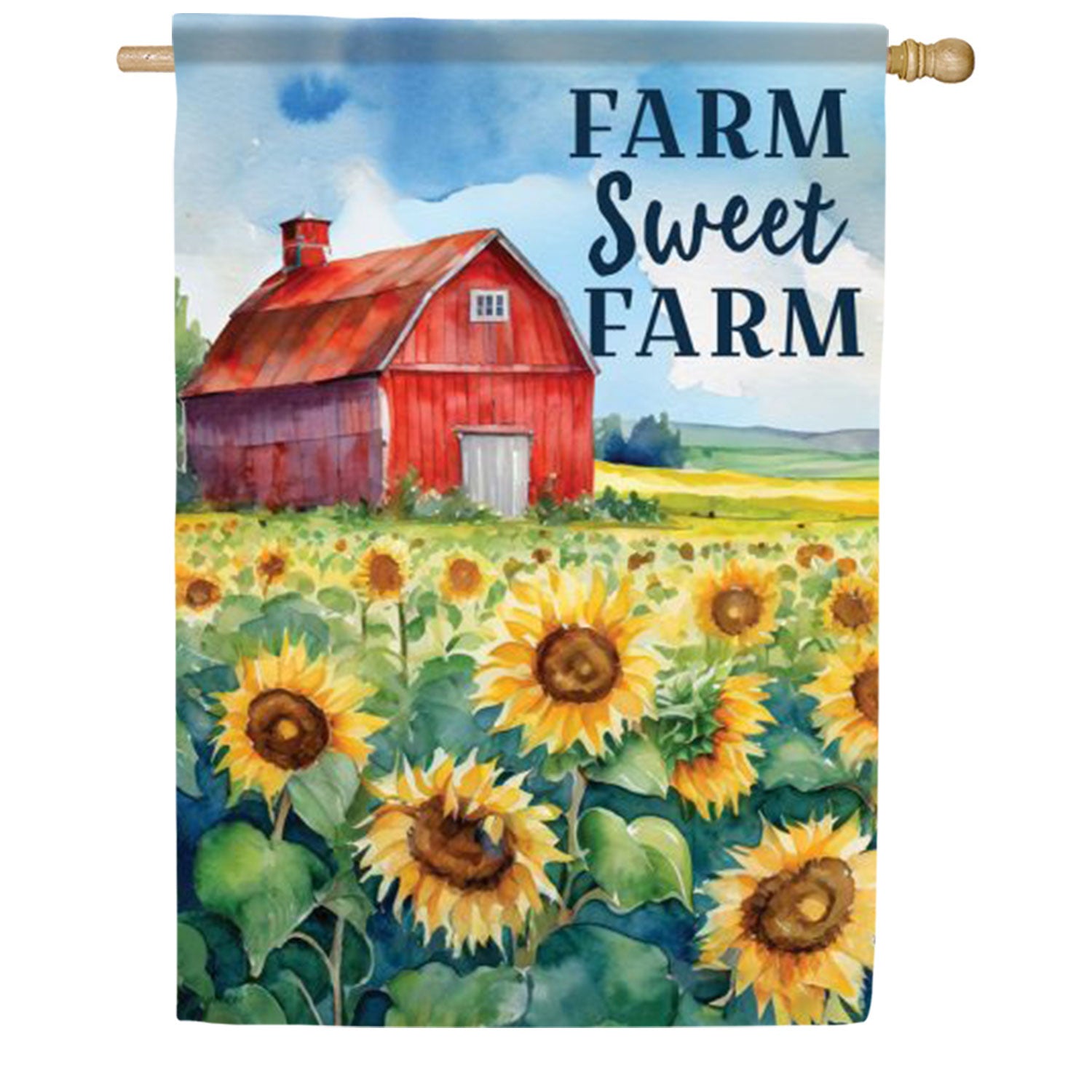 Farm Sweet Sunflowers House Flag