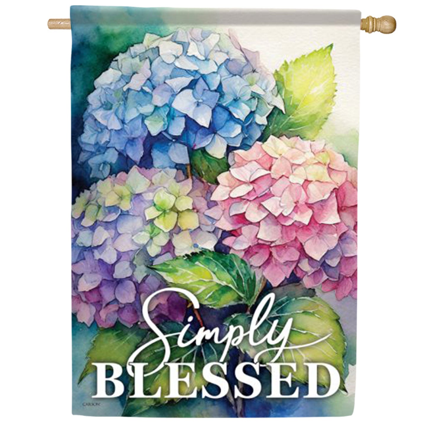 Hydrangeas In Bloom House Flag