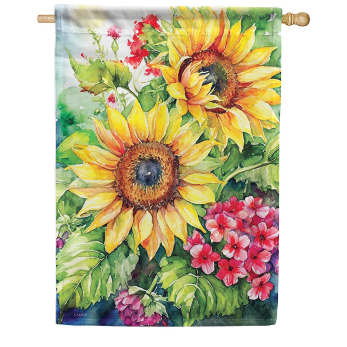 Sunflowers and Geraniums House Flag
