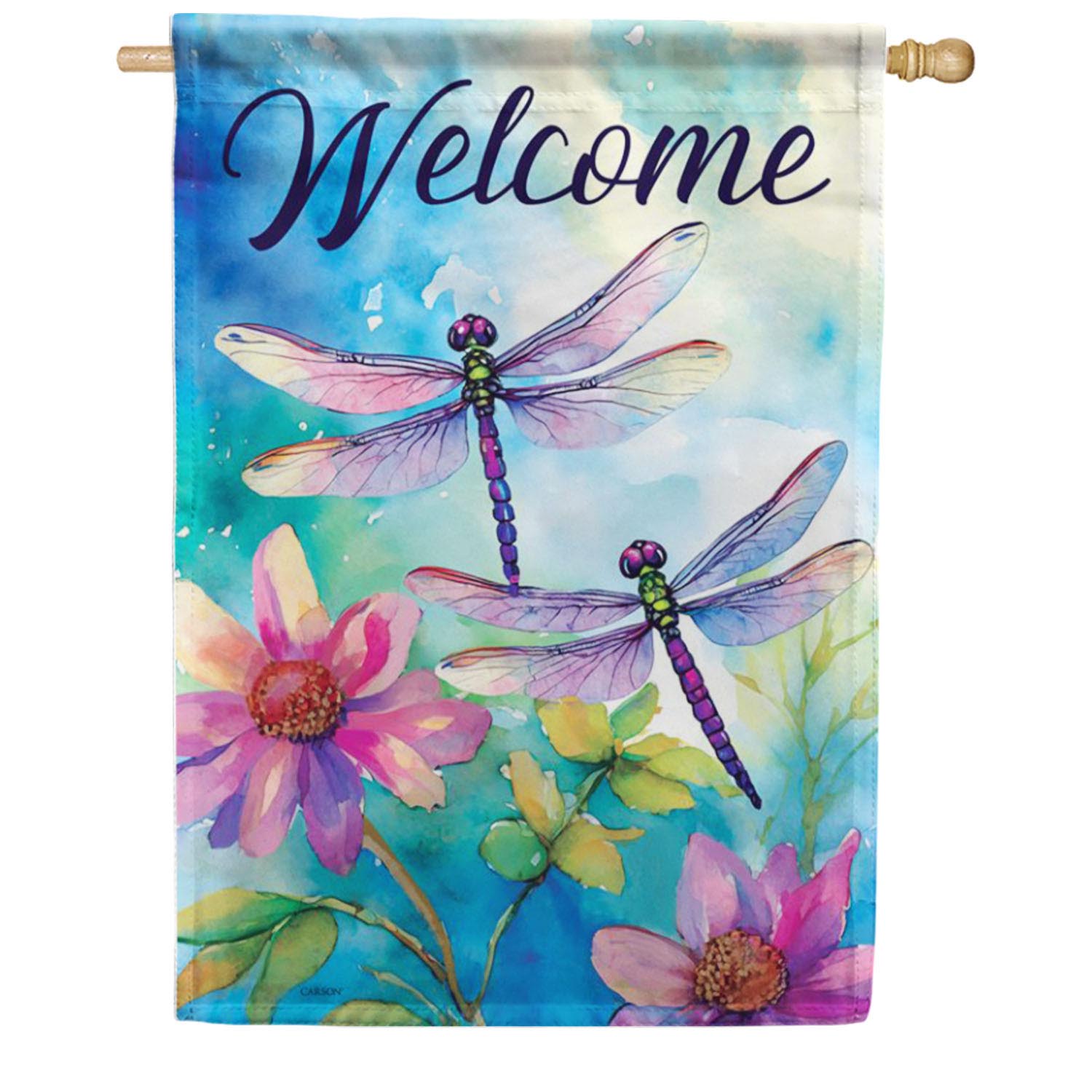 Dragonfly Splash House Flag