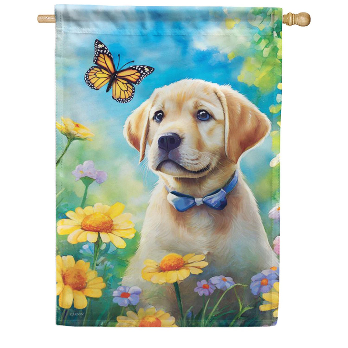 Garden Puppy House Flag