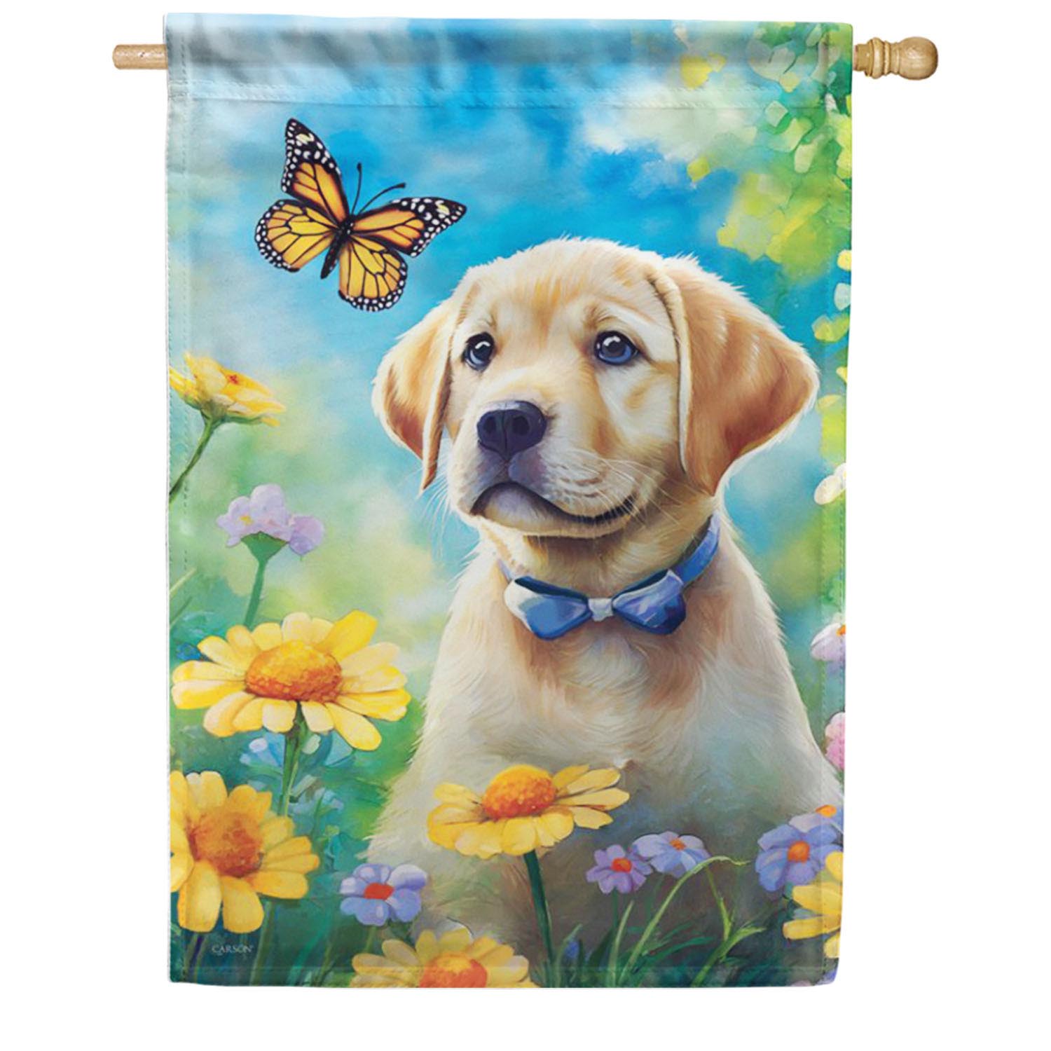 Garden Puppy House Flag