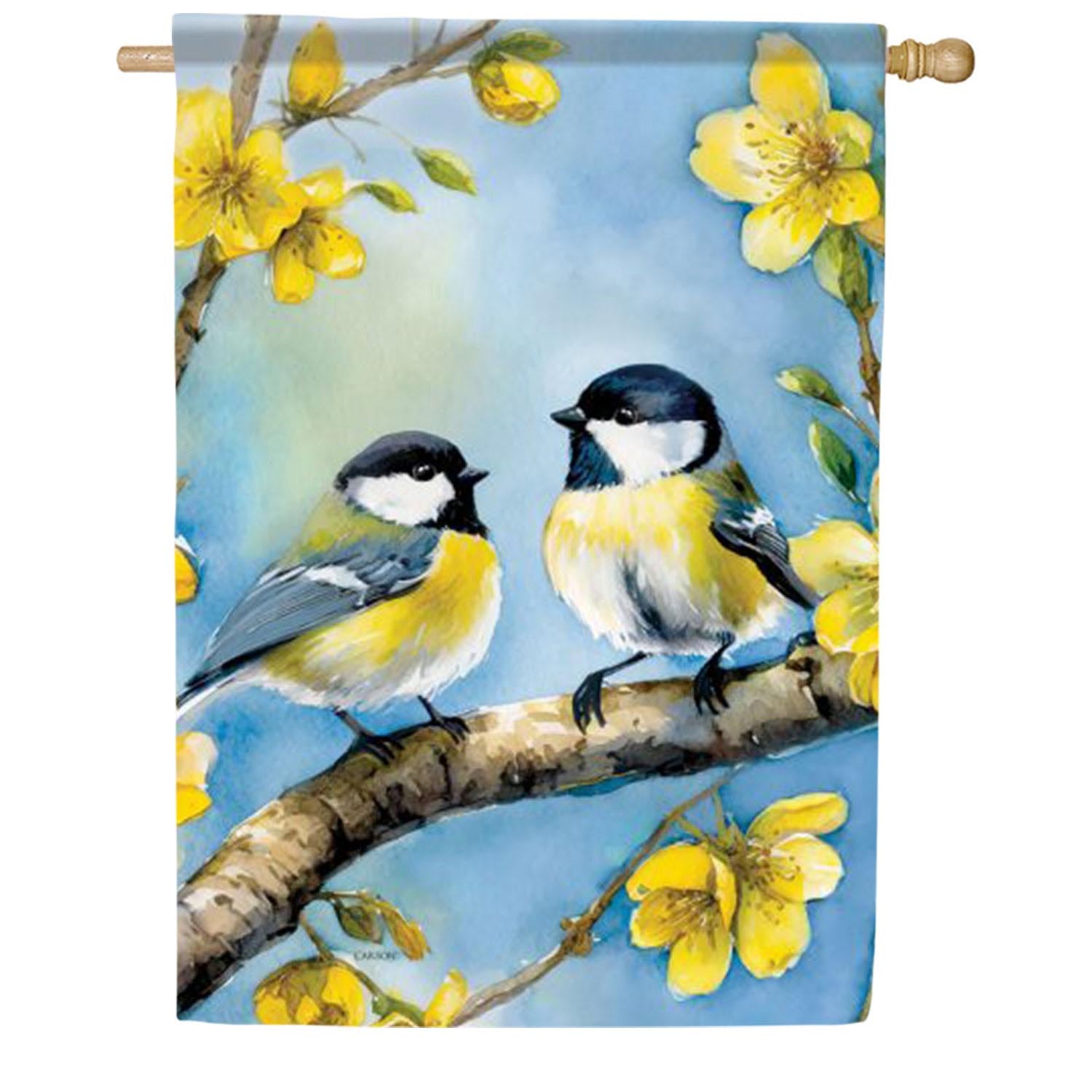 Golden Chickadee Morning House Flag