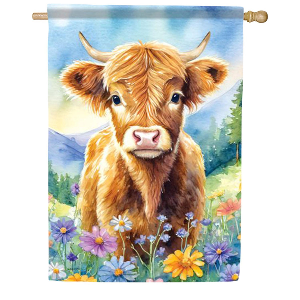 Highland & Wildflowers House Flag