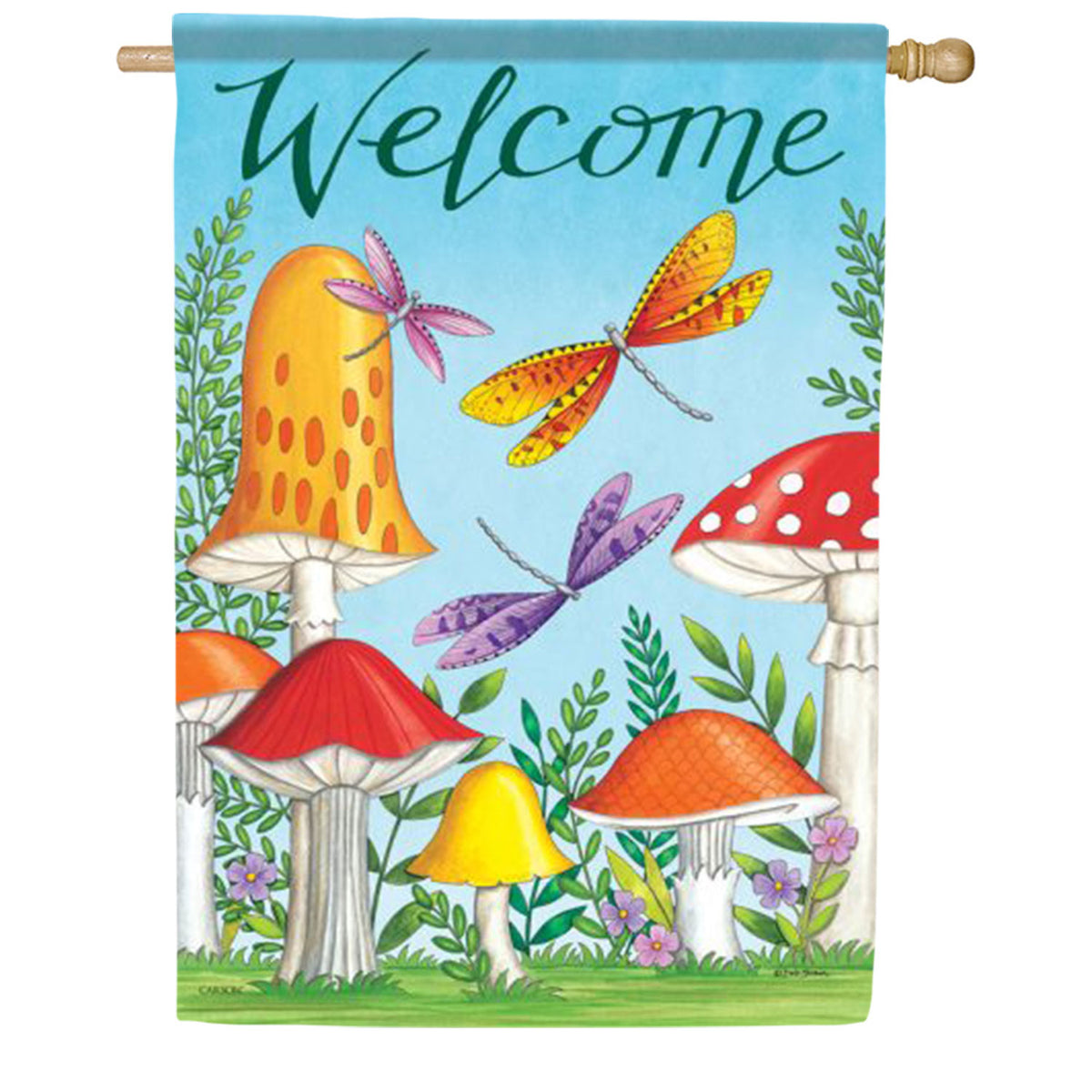 Welcome Mushrooms House Flag