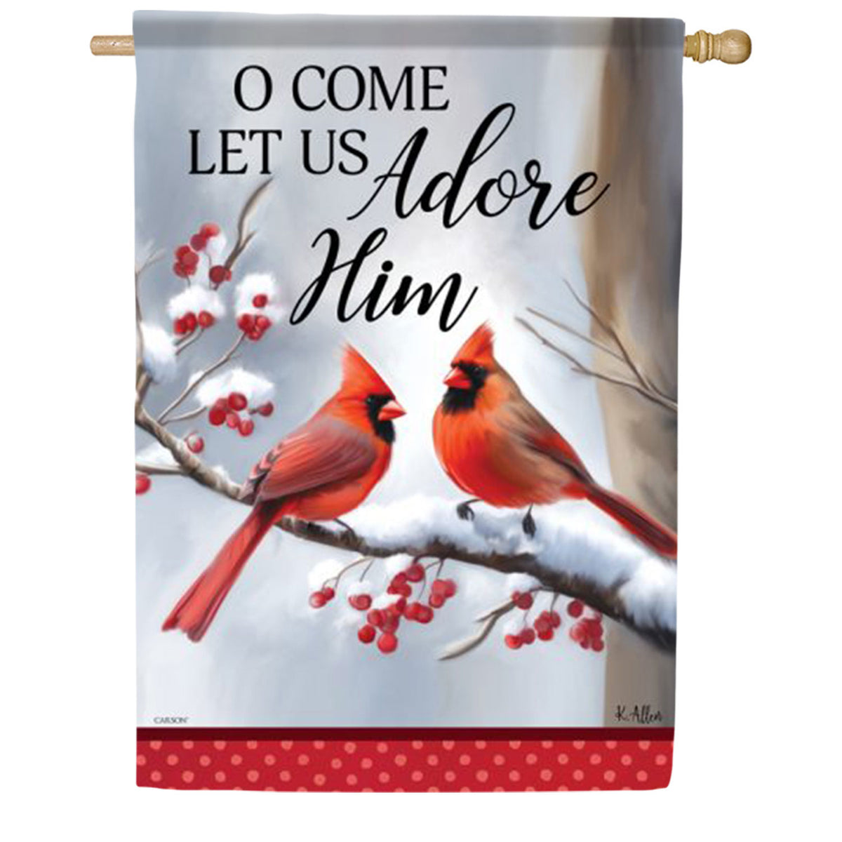 Adore Him Cardinals House Flag