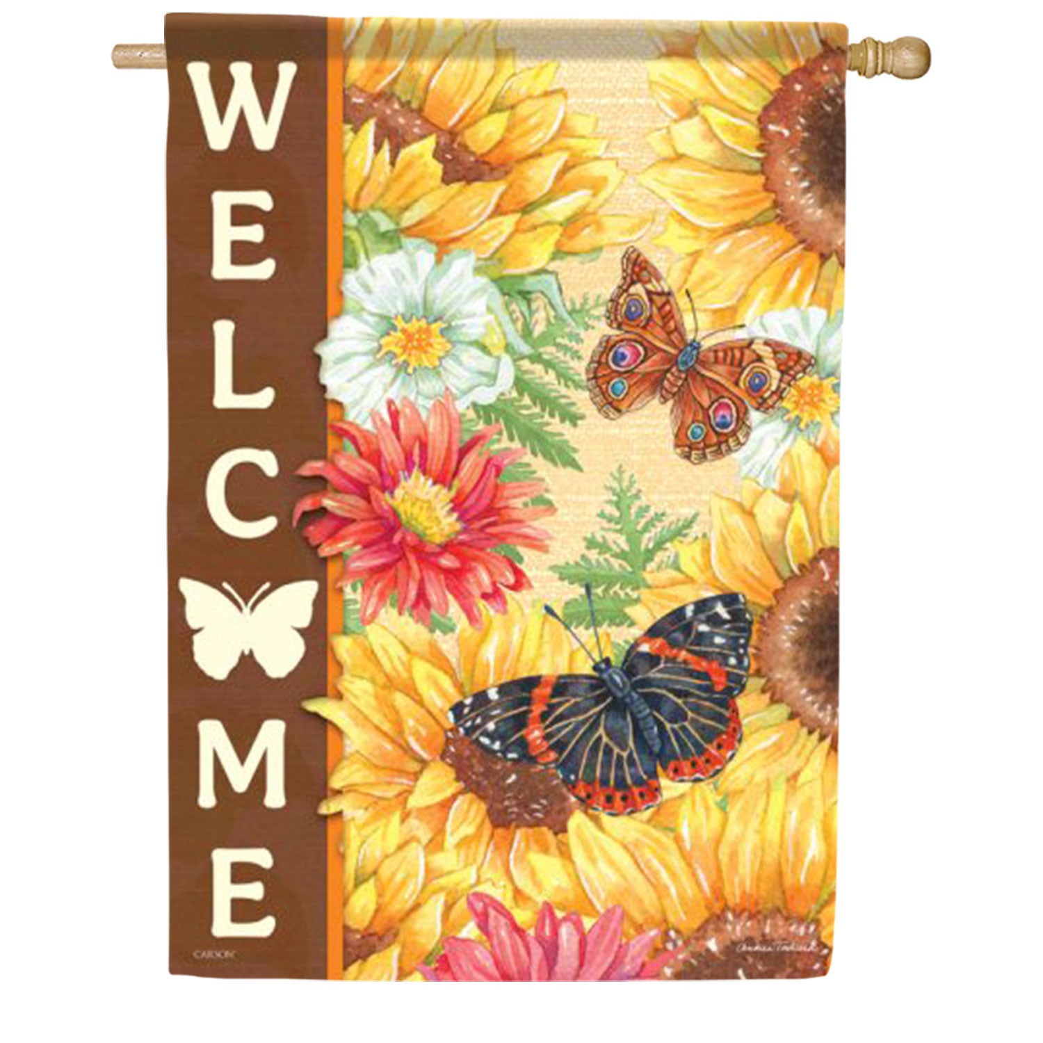 Welcome Butterflies House Flag