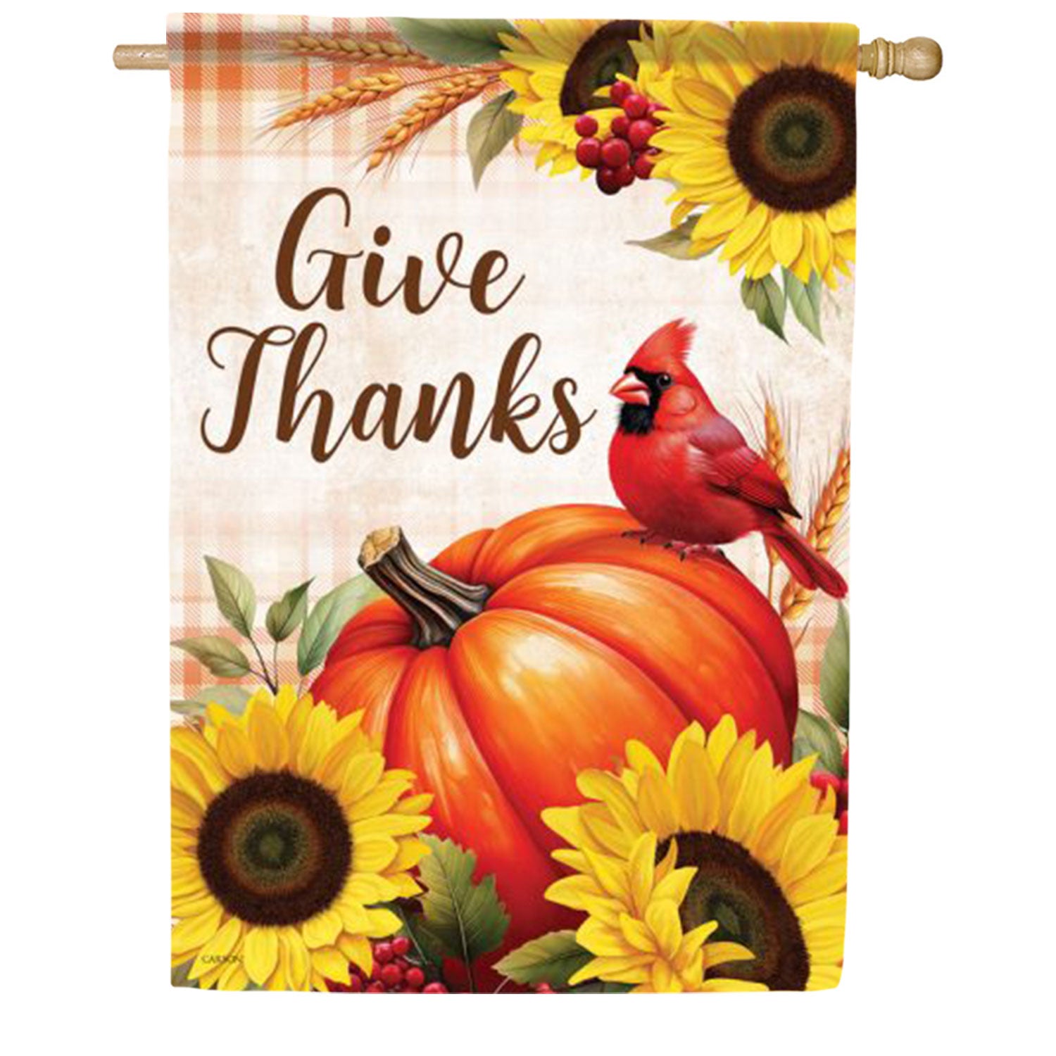 Give Thanks Pumpkin House Flag