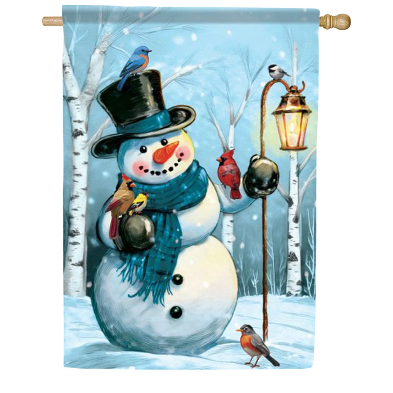 Carson Snowman Songbird House Flag
