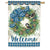 Carson Blue Winter Wreath House Flag